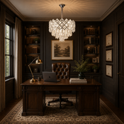 Candelabru Cristal VECTORIA Eleganza 8xE14, Diametru 48cm, Crom Lucios, Inaltime Reglabila, Metal si Cristal