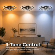 Żyrandol LED z pilotem ELLA 186W, 8 kwadratów, światło zimne/ciepłe/neutralne, możliwość przyciemniania, czarne Żyrandole LED z pilotem Domyślny tytuł Alessandro Design