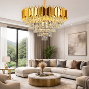 Braylen Kryształowy Kandelabr 8x E14 Średnica 60cm Złoty Kryształowy Kandelabr Domyślny Tytuł Alessandro Design
