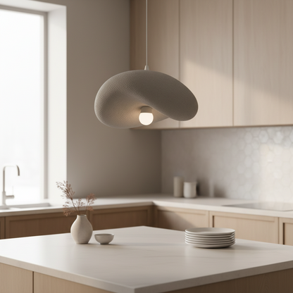 FOAMER Nowoczesny żyrandol Nobile, 39 cm, zwieszany, 1 X E27, szary, metal i pianka, regulowana wysokość Klasyczne żyrandole Domyślny tytuł Alessandro Design
