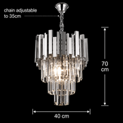 Żyrandol Kryształowy BLOIS Nobile 5xE14, Średnica 40cm, Chrom, Regulowana Wysokość Żyrandole Kryształowe Domyślny Tytuł Alessandro Design