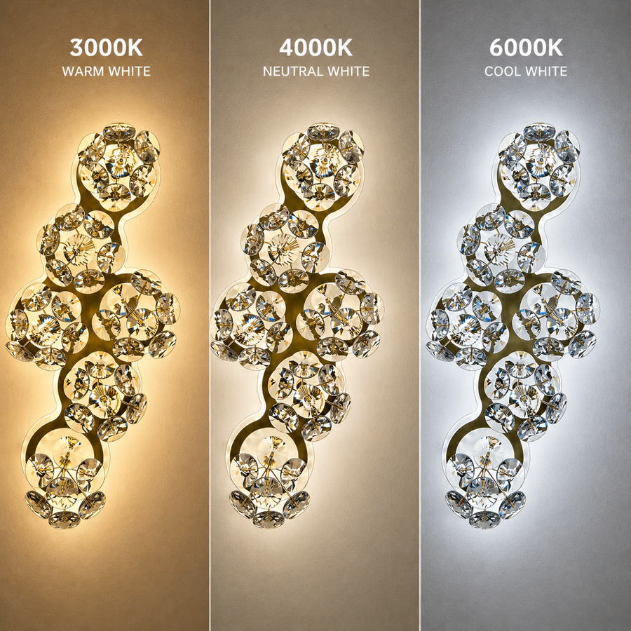 Aplica LED Cristal Decorativa BLOSSOM Lumina Rece/Neutra/Calda Auriu Aplice de Interior Default Title Alessandro Design