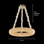 Żyrandol kryształowy z pilotem, PRAGA Magno, 33W, światło ciepłe/zimne/neutralne, średnica 55cm, złoty, regulowana wysokość Żyrandol LED z pilotem Domyślny tytuł Alessandro Design