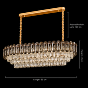 Żyrandol Kryształowy AURUM Supremo 13xE14, Wymiary 85x35cm, Wysokość 41cm, Błyszczące Złoto, Regulowana Wysokość, Elegancki Design