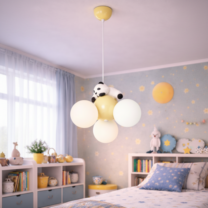 Żyrandol PANDA, 3xG9, G30 cm, żywica metalowa, żyrandole dziecięce z białego złota Domyślny tytuł Alessandro Design
