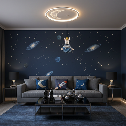 Żyrandol LED ASTRONAUT 80W, światło zimne/ciepłe/neutralne, białe żyrandole dziecięce Domyślny tytuł Alessandro Design