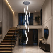 Żyrandol Kryształowy LED AMIRI 82W Chrom, Światło Ciepłe/Neutralne/Zimne 3000K/4000K/6000K Amiri, średnica 40cm x wysokość 300cm, kryształ i metal