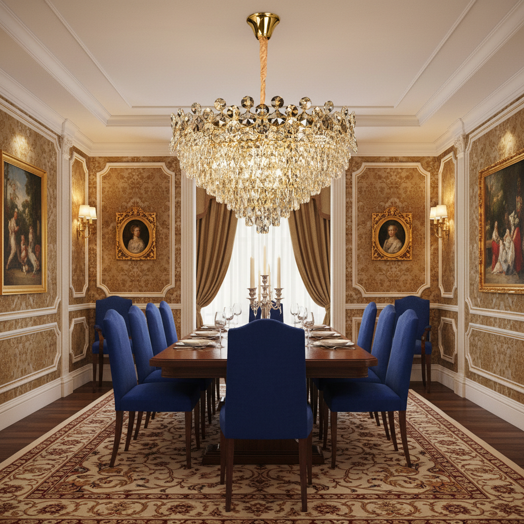 Candelabru Cristal ACE Regalis 22xE14, Diametru 80cm, Inaltime 40cm, Auriu Lucios, Inaltime Reglabila, Design Elegant Candelabre Cristal Default Title Alessandro Design