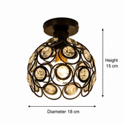 Żyrandol Vera, 1x E27, średnica 18 cm, czarne, metalowe i kryształowe klasyczne żyrandole Domyślny tytuł Alessandro Design