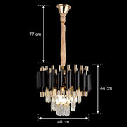Żyrandol Kryształowy Nobile VERSAILLES 5xE14 średnica 40cm Błyszczące Złoto i Czerń