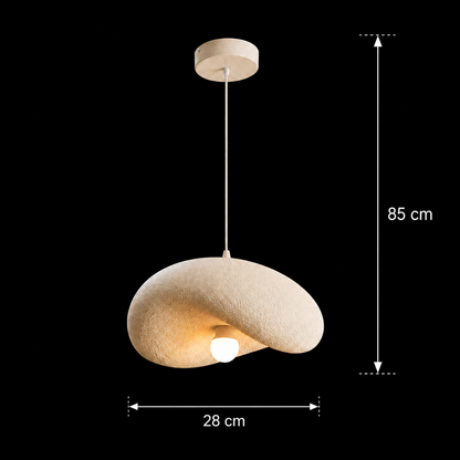 Nowoczesny żyrandol Petito FOAMER, 28 cm, zwieszany, 1 X E27, biały, metal i pianka, regulowana wysokość