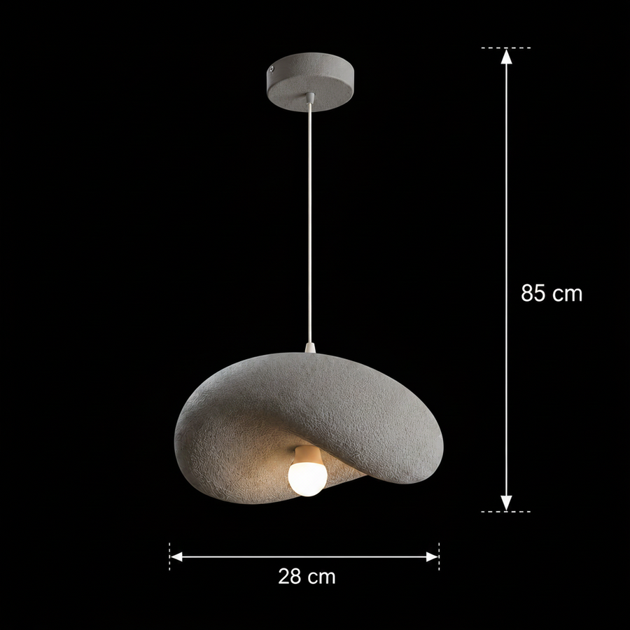 Nowoczesny żyrandol Petito FOAMER, 28 cm, zwieszany, 1 X E27, szary, metal i pianka, regulowana wysokość