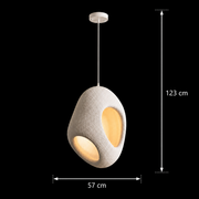 Nowoczesny żyrandol FOAMER Magno, 57 cm, zwieszany, 1 X E27, biały, metal i pianka, regulowana wysokość