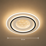 Żyrandol LED z pilotem LINEA 125W, Ø50cm, Okrągły, Światło Zimne/Ciepłe/Neutralne, Możliwość ściemniania, Czarny