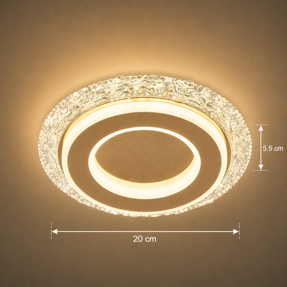 Żyrandol LED AGOL Petito, 29W, średnica 20cm, światło ciepłe/neutralne/zimne, złoto, metal i akryl