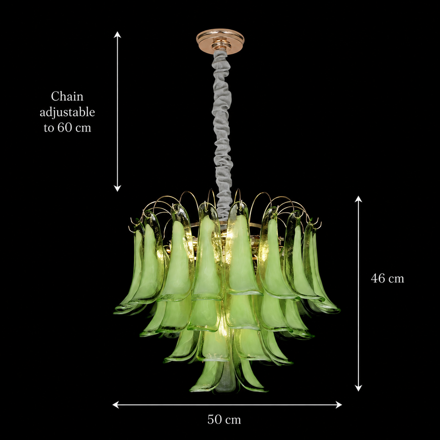 Candelabru Cristal MURANO Eleganza 4xE14, D50 cm, Verde, Inaltime Reglabila, Metal si Cristal Candelabre Cristal Default Title Alessandro Design