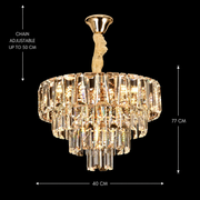 Candelabru Cristal VALMONT Nobile 6xE14, D40 cm, Auriu, Inaltime Reglabila, Metal si Cristal Candelabre Cristal Default Title Alessandro Design