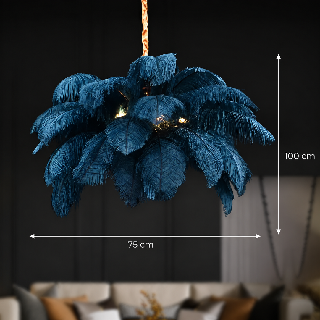 Żyrandol Minoss, 8W, Zimne Światło 6000K, Pióra, 1xE27, Średnica 75cm, Czarny Nowoczesny Kandelabr Domyślny Tytuł Alessandro Design