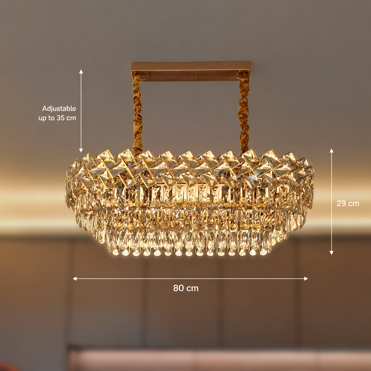 Żyrandol kryształowy WINDSOR Regalis 10x E14, błyszczące złoto, żyrandole kryształowe o regulowanej wysokości Domyślny tytuł Alessandro Design