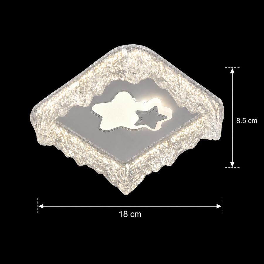 Żyrandol LED ICE Petito, 22W, rozmiar 18x18cm, światło ciepłe/neutralne/zimne, biały, metal i akryl