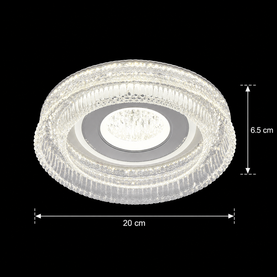 Żyrandol MARU LED Petito, 29W, średnica 20cm, światło ciepłe/neutralne/zimne, biały, metal i kryształ