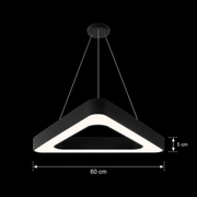 Żyrandol LED podwieszany ANGLE, 60cm, 25W, regulowana wysokość, zimne światło, czarny, metal i akryl