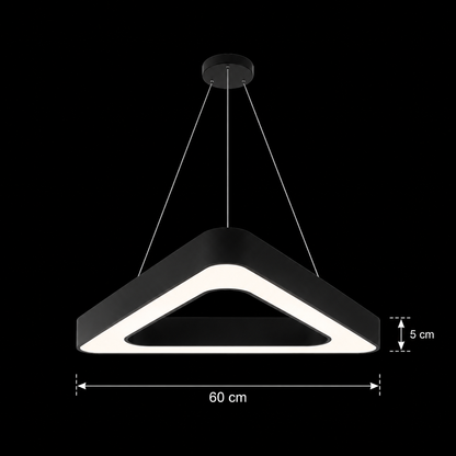 Żyrandol LED podwieszany ANGLE, 60cm, 25W, regulowana wysokość, zimne światło, czarny, metal i akryl