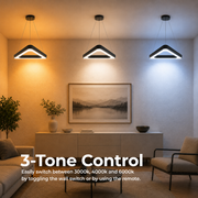 Żyrandol LED podwieszany ANGLE, 60cm, 25W, regulowana wysokość, zimne światło, czarny, metal i akryl