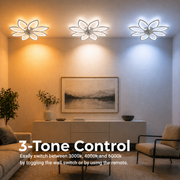 Żyrandol LED ANEMO Fan z pilotem, 48W, G87cm, światło zimne/neutralne/ciepłe, metal i plastik, biały