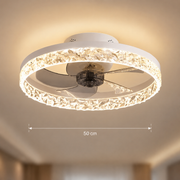 Żyrandol LED VEYA z pilotem, 38 W, śr. 50 cm, światło zimne/neutralne/ciepłe, metal i plastik, biały