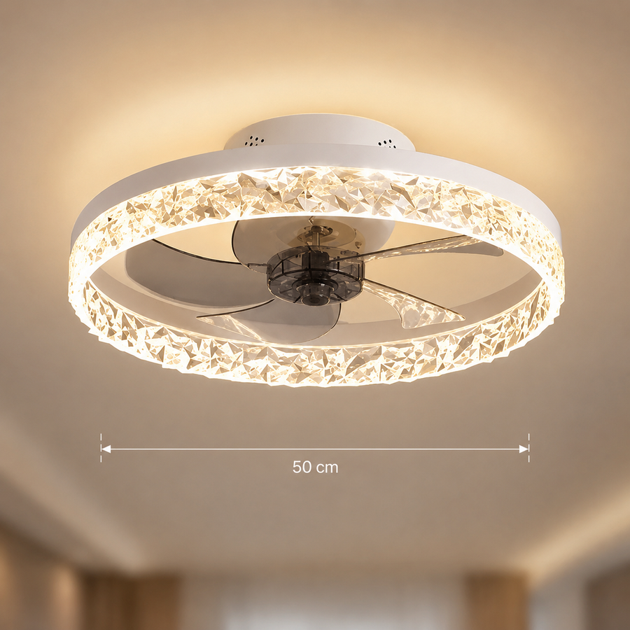 Żyrandol LED VEYA z pilotem, 38 W, śr. 50 cm, światło zimne/neutralne/ciepłe, metal i plastik, biały