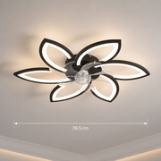 Żyrandol LED ANEMO Fan z pilotem, 36 W, D76,5 cm, światło zimne/neutralne/ciepłe, metal i plastik, czarny