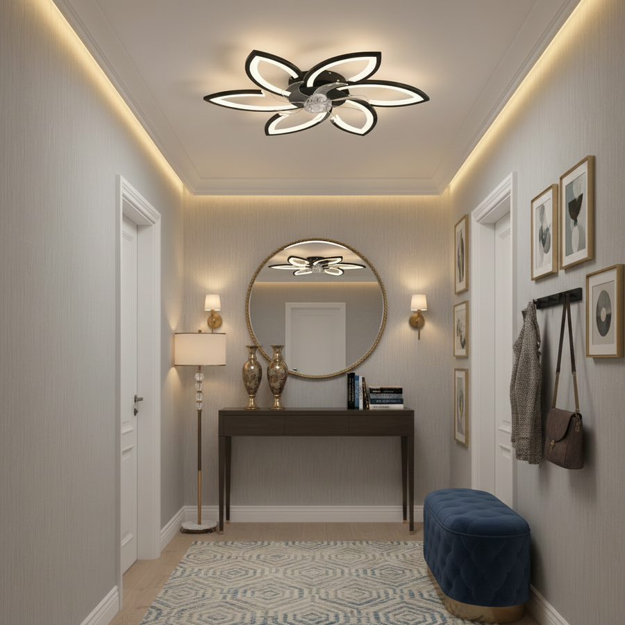 Żyrandol LED ANEMO Fan z pilotem, 36 W, D76,5 cm, światło zimne/neutralne/ciepłe, metal i plastik, czarny