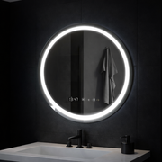 Okrągłe lustro LED, 70 cm, Celeste MotionGlow Marcello, system odmgławiania, zegar i termometr, możliwość przyciemniania, ciepłe, neutralne, zimne światło 3000 K/4000 K/6000 K Marcello Mirrors Domyślny tytuł Alessandro Design