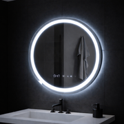 Okrągłe lustro LED, 70 cm, Celeste MotionGlow Marcello, system odmgławiania, zegar i termometr, możliwość przyciemniania, ciepłe, neutralne, zimne światło 3000 K/4000 K/6000 K Marcello Mirrors Domyślny tytuł Alessandro Design