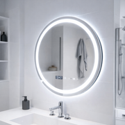 Okrągłe lustro LED, 70 cm, Celeste MotionGlow Marcello, system odmgławiania, zegar i termometr, możliwość przyciemniania, ciepłe, neutralne, zimne światło 3000 K/4000 K/6000 K Marcello Mirrors Domyślny tytuł Alessandro Design