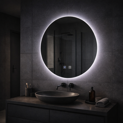 Okrągłe lustro LED 70cm, Isolda, Touch, system odmgławiania
