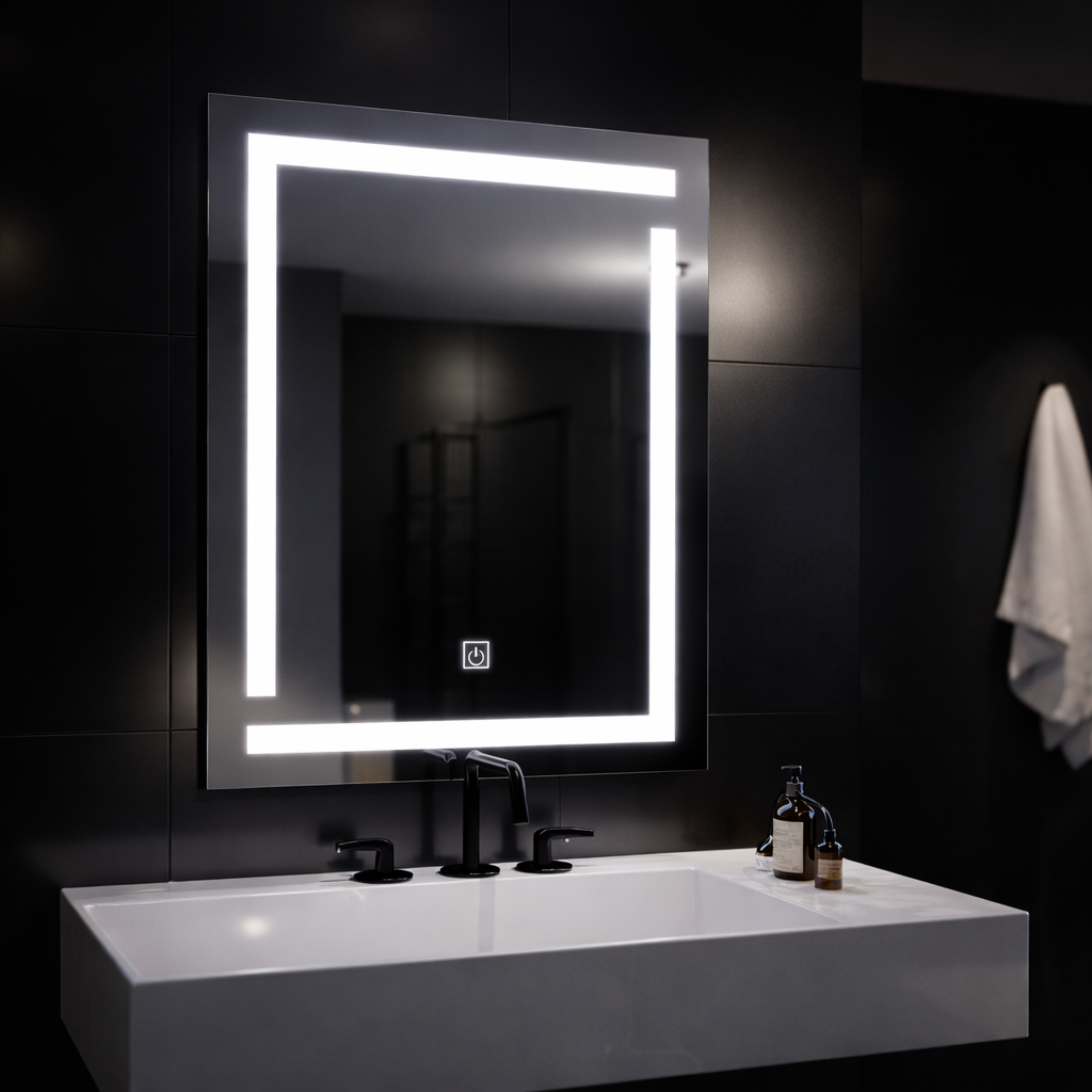 Giga LED Mirror, 60x80cm, 14W, Touch, 6000K Light Korman Mirrors E Domyślny tytuł Alessandro Design