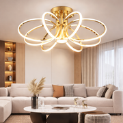 Żyrandol LED z pilotem ORBIS Magno, 25W, światło ciepłe/zimne/neutralne 3000K/4000K/6000K, możliwość przyciemniania, złote, metalowe i silikonowe Żyrandole LED z pilotem Domyślny tytuł Alessandro Design