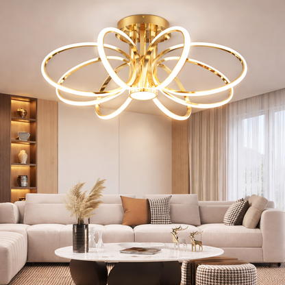 Żyrandol LED z pilotem ORBIS Magno, 25W, światło ciepłe/zimne/neutralne 3000K/4000K/6000K, możliwość przyciemniania, złote, metalowe i silikonowe Żyrandole LED z pilotem Domyślny tytuł Alessandro Design