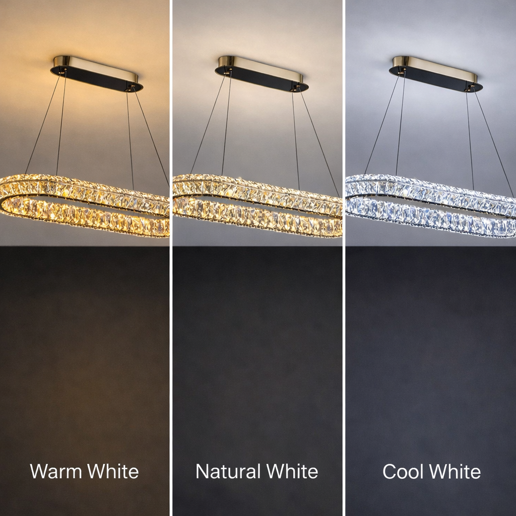 Żyrandol LED z pilotem, LLC132/900X300GD, kryształ i metal, 39W, 1 koło, możliwość przyciemniania, regulowana wysokość, światło zimne/ciepłe/neutralne, luksusowe oświetlenie Żyrandole LED z pilotem Domyślny tytuł Alessandro Design