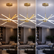 Żyrandol LED z pilotem LT176/5GD, 69W, 5 elementów, światło zimne/ciepłe/neutralne 3000K/4000K/6000K, możliwość przyciemniania, złoty, regulowana wysokość, metalowe i akrylowe Żyrandole LED z pilotem Domyślny tytuł Alessandro Design