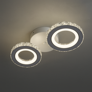 Żyrandol LED z pilotem i kryształem NOVA ROTONDA 34W, 2 koła, światło zimne/ciepłe/neutralne, żyrandole LED z białego kryształu Domyślny tytuł Alessandro Design