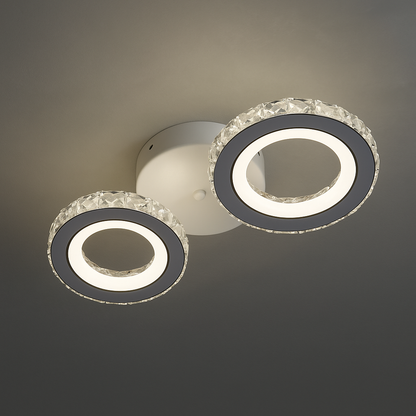 Żyrandol LED z pilotem i kryształem NOVA ROTONDA 34W, 2 koła, światło zimne/ciepłe/neutralne, żyrandole LED z białego kryształu Domyślny tytuł Alessandro Design