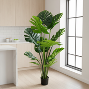 Plantă Artificială Tip Monstera Deliciosa, Cu Frunze Bogate, 160 cm, Verde