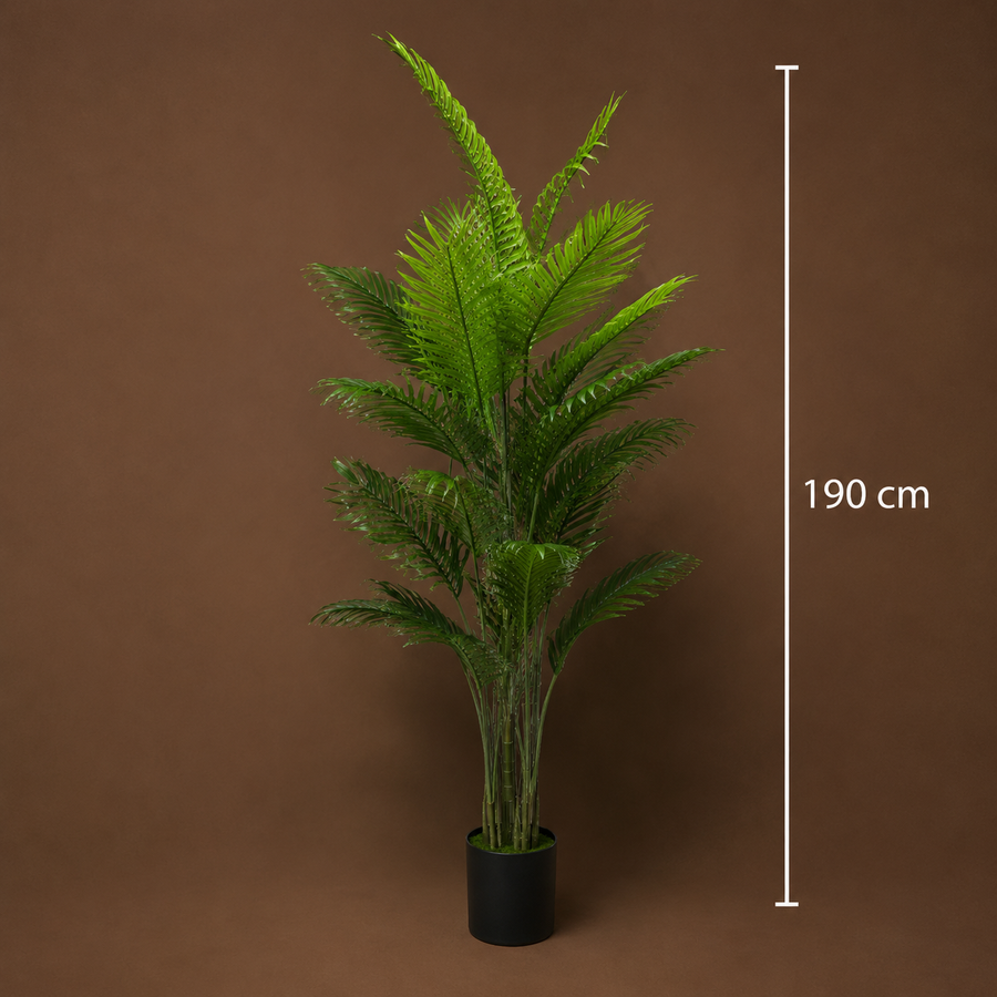 Plantă Artificială Tip Palmier Areca, 25 frunze, 190 cm, Verde