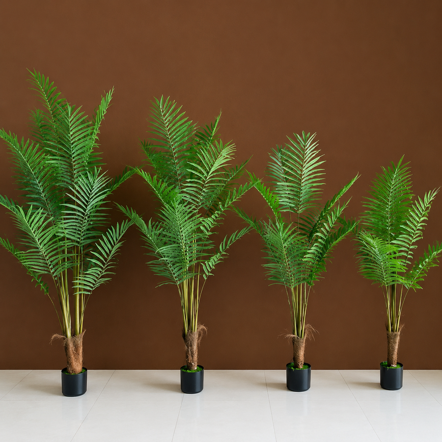 Planta Artificială Copac Tip Palmier Regal, 180 cm, 10 frunze, Verde, cu Ghiveci