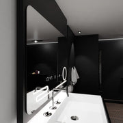 Prostokątne lustro LED, 100x60 cm, Harmonie MotionGlow Marcello, system usuwania zamglenia, zegar i termometr, lupa kosmetyczna, przyciemniane lustra Marcello Domyślny tytuł Alessandro Design