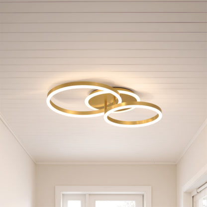 Żyrandol LED z pilotem RINOVA 66W, 2 koła, światło zimne/ciepłe/neutralne, możliwość przyciemniania, błyszczące złote Żyrandole LED z pilotem Domyślny tytuł Alessandro Design