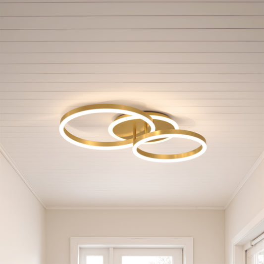Żyrandol LED z pilotem RINOVA 66W, 2 koła, światło zimne/ciepłe/neutralne, możliwość przyciemniania, błyszczące złote Żyrandole LED z pilotem Domyślny tytuł Alessandro Design